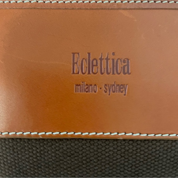 ECLETTICA tote.  Great stitching in handles.  Fits laptop.  Used once. - Picture 3 of 14